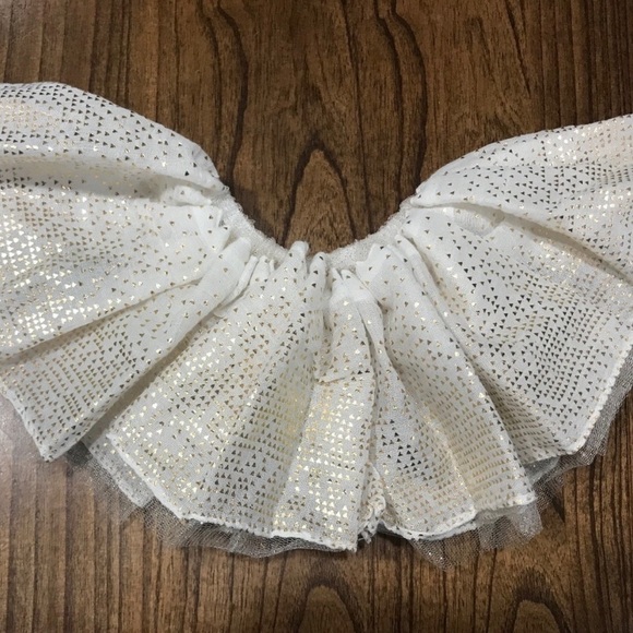 New Oh Baby Frill Tutu Ivory Gold Flecks Elastic Waist Reversible Kid Toddler - Picture 1 of 11